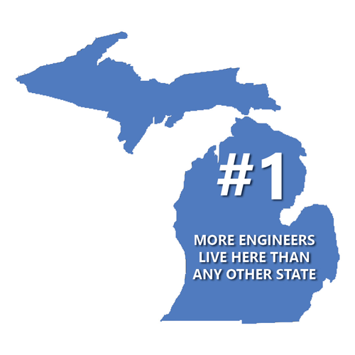 Michigan has more engineers than any other state