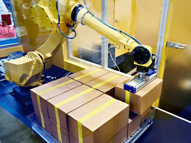 robot packing boxes