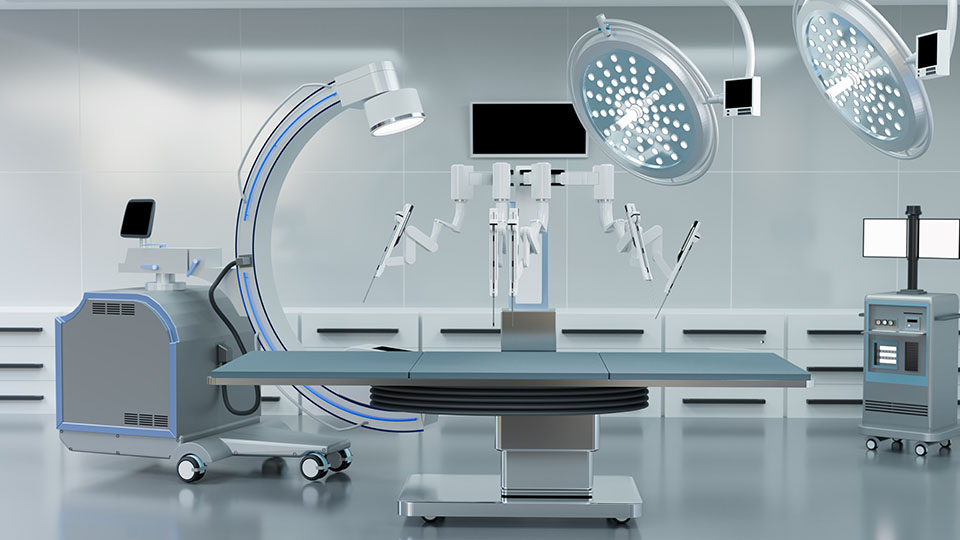 clean-operating-room-robot-with-c-arm-and-medical